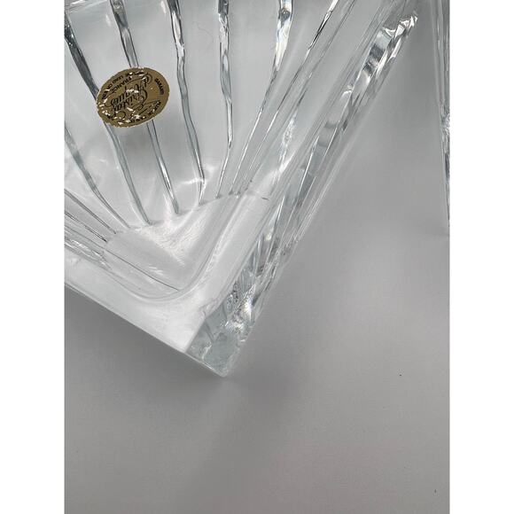 Cristal d’Arques France Clear Lead Crystal Fan Bookends Decorative Art Pair - Picture 5 of 12